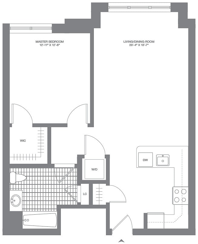 Floor Plan - 1 Bed/1 Bath