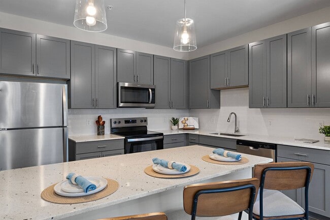 Kitchen and Island - The Preserve at Peters Township
