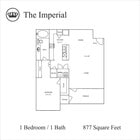 Explore The Imperial’s thoughtfully designed 1-bedroom apartment layout, boasting comfort and style.