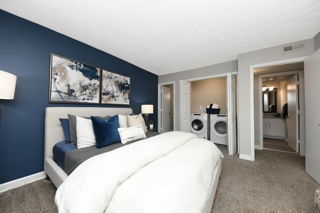 Cozy bedroom with carpet
