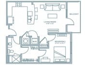 One Bedroom One Bath (772 SF)
