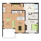 One Bedroom One Bath (1080 SF)