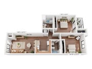 Clear Creek Village_953 SqFt_2 Bed 2 Bath