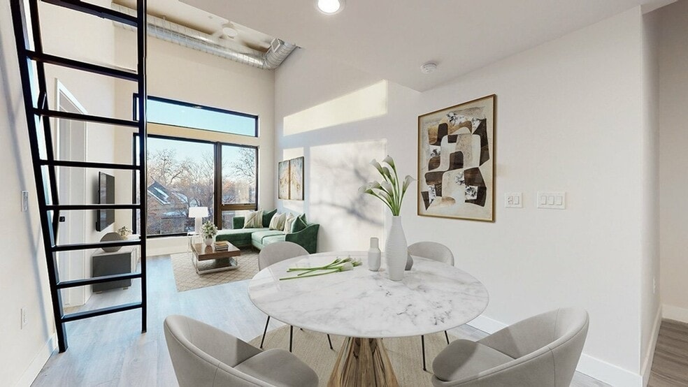 Open Concept Dining Area with Loft Space Overlook