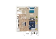 Argent Cottages - One-Bedroom Floorplan