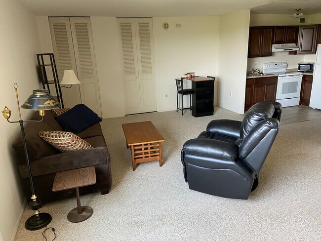 Living room kitchen view - 1 E University Pky Unit 1107