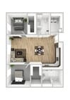 2 Bedroom 2 Bathroom Apartment Floorplan