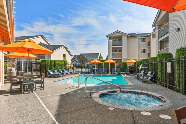Relax by the poolside with spa amenities