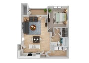 1 Bedroom | 1 Bath | 786 SF | Renovated