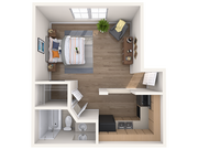 0A Studio floor plan Waterloo Flats