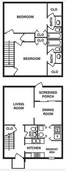 2BD/1.5BA - 2 Bedroom 2.5 Bath Townhome