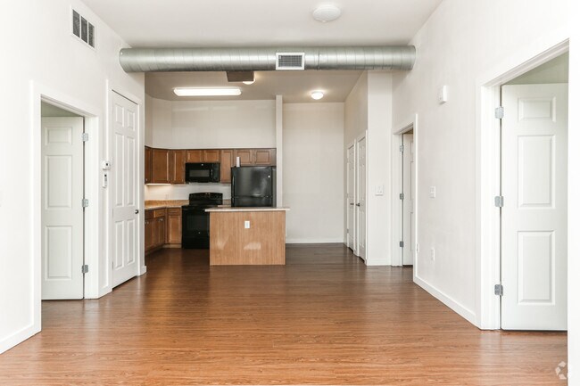 2BR, 2BA - 985SF Living Room & Kitchen