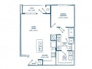 A2 | 1 bed 1 bath | 900 sq ft