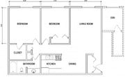 2BR/1BA w/den