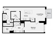 A3 | 1 bed 1 bath | 935 Sq. Ft