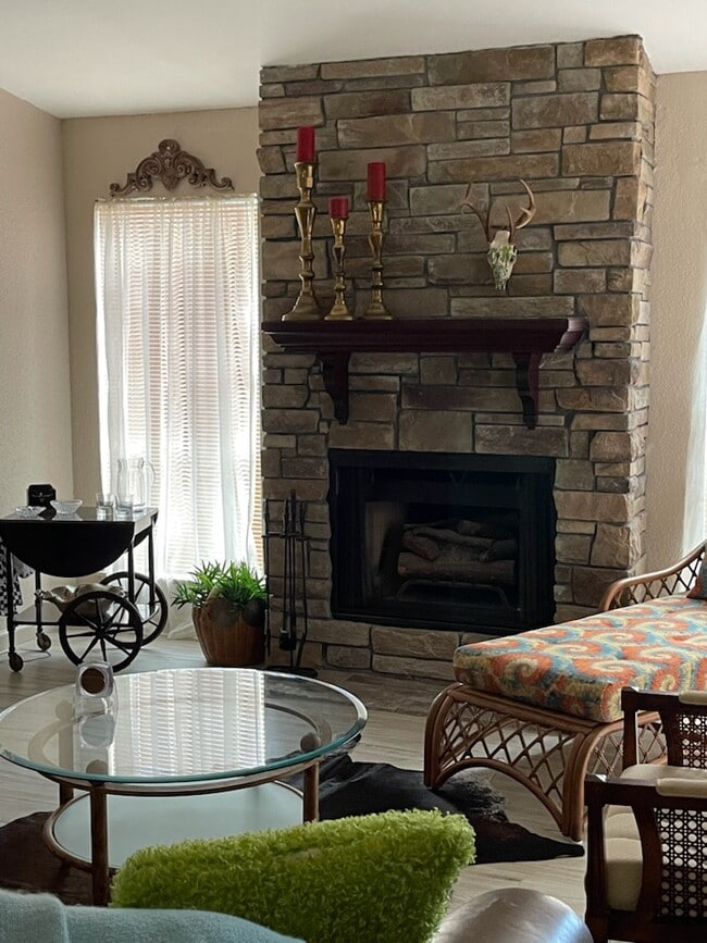 wood burning fireplace