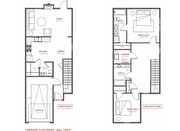 2 Bedroom 2.5 Bathroom Floorplan