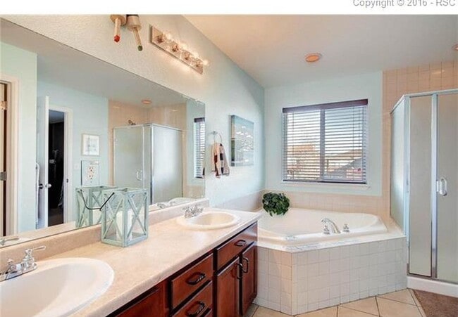 Master Bath, currently painted the same color as the the main living area. - 16637 Elk Valley Trail