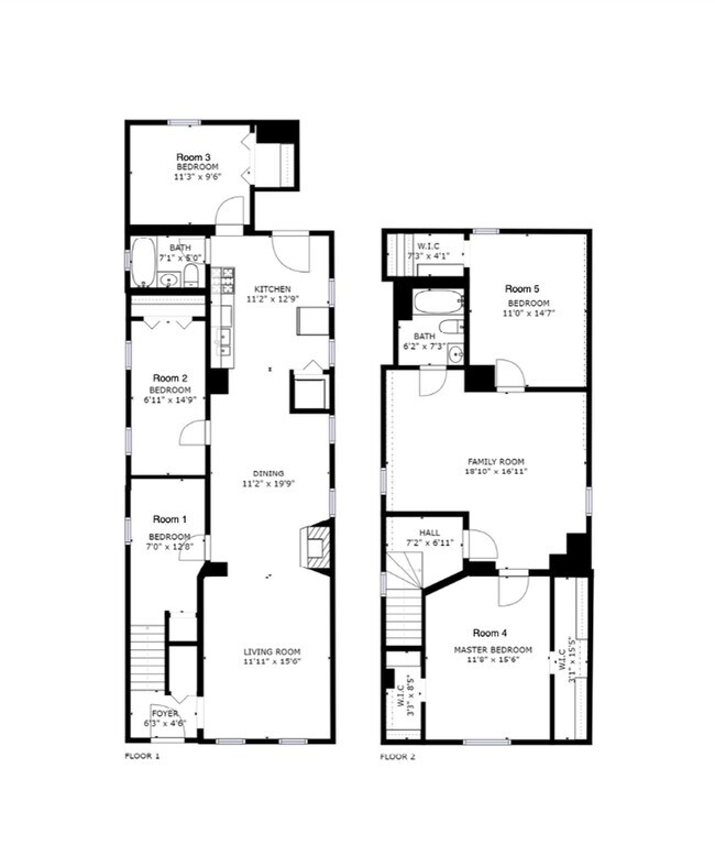 Room in 5 Bedroom Home at 1545 N Wood St Condo Condo for Rent in