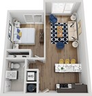 Explore this chic urban apartment layout, perfect for modern city living.