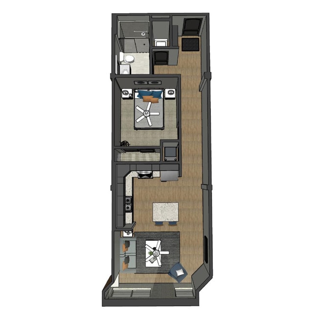 William A: 1 Bedroom x 1 Bath Apartment Floorplan at Depot Square Flats, Batesville, Indiana 47006