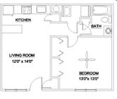 1BR/1BA