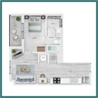 1 Bed - 1 Bath A - 10th floor