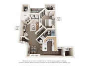 B Classic Floor Plan | 1 Bed 1 Bath | 880 sq ft | Pavilions Apartment Homes in Albuquerque, NM