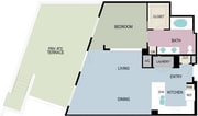 1B floor plan Broadstone Miracle Mile
