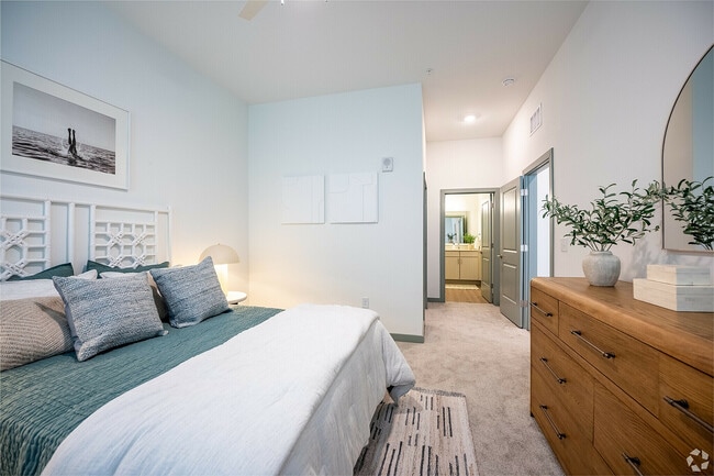Inviting bedroom with modern decor.
