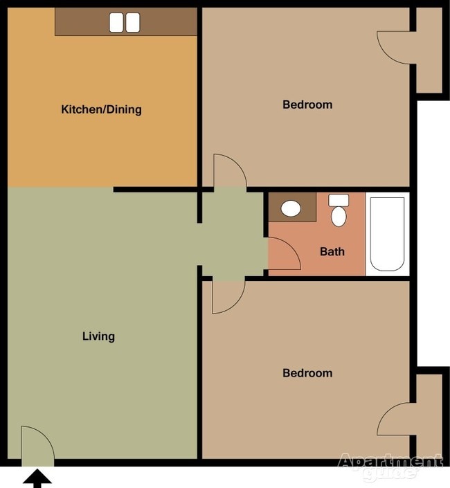 Two bedroom one bath