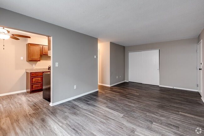 2BR, 1BA - 800SF - Living Room, Dining and Kitchen