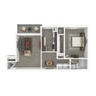 Terrace View 1x1 Apartment 3D