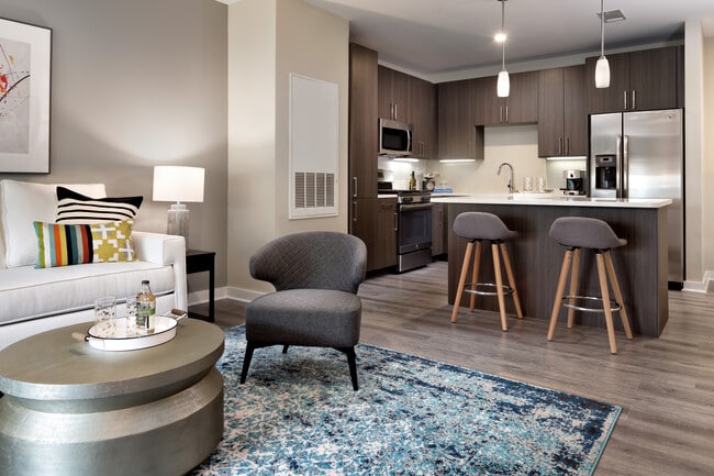 Avalon Package kitchen and living room with hard surface flooring