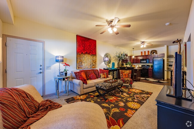 2BA, 2BR - Living room and kitchen