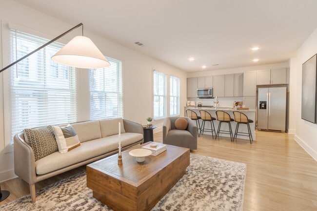 Open-Concept Living Room at The Merchant Apartments in Charleston, SC 29403