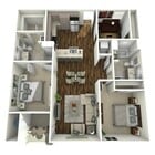 Two bedroom, two bath, 1,082 square foot apartment home