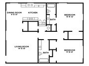 2 Bedroom 960SF