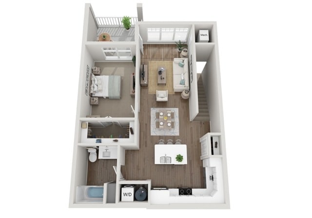 Floor Plan 1E | Seasons at River View | Apartments in Pleasant Prairie, WI - 1E