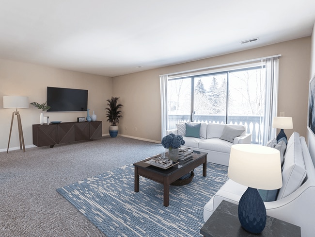 Large Living Room with Lots of Natural Light - Fox Hill Glens Apartments