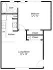 1BR/1BA