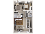 Explore this chic apartment layout, designed with style and comfort in mind.