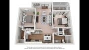 A photo of our 2x2 floor plan, The Maplewood.