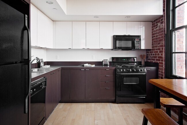 Portland, O Crane Lofts, Flats comedor y cocina