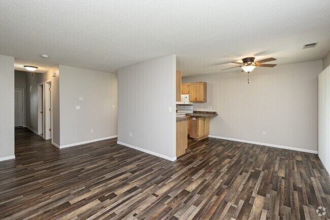 2BR, 2BA - 1,190SF - Living & Dining Rooms - Georgetowne Homes