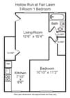 3 Room 1 Bed 1 Bath