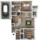 Two Bedroom, Two Bathroom, 1005 sqft, Garage, Patio/Balcony, Full-Size Washer/Dryer Connections, Open Kitchen