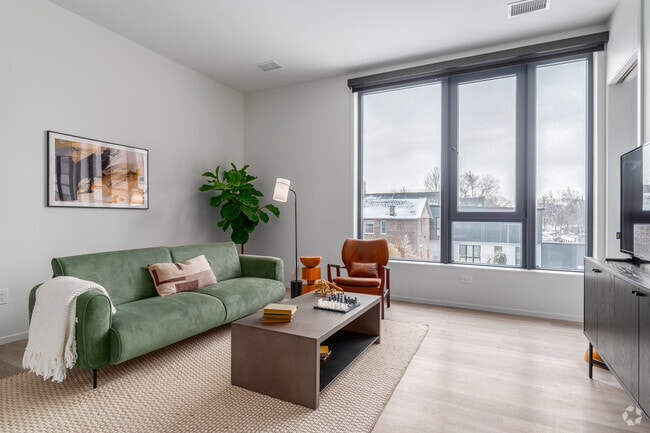 Model - 1BR, 1BA - 757SF - Living Room - Driftwood