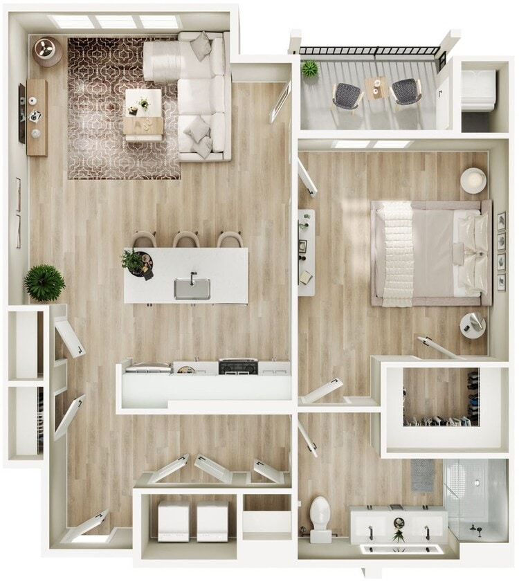 Floor Plan - One Bedroom (A2)