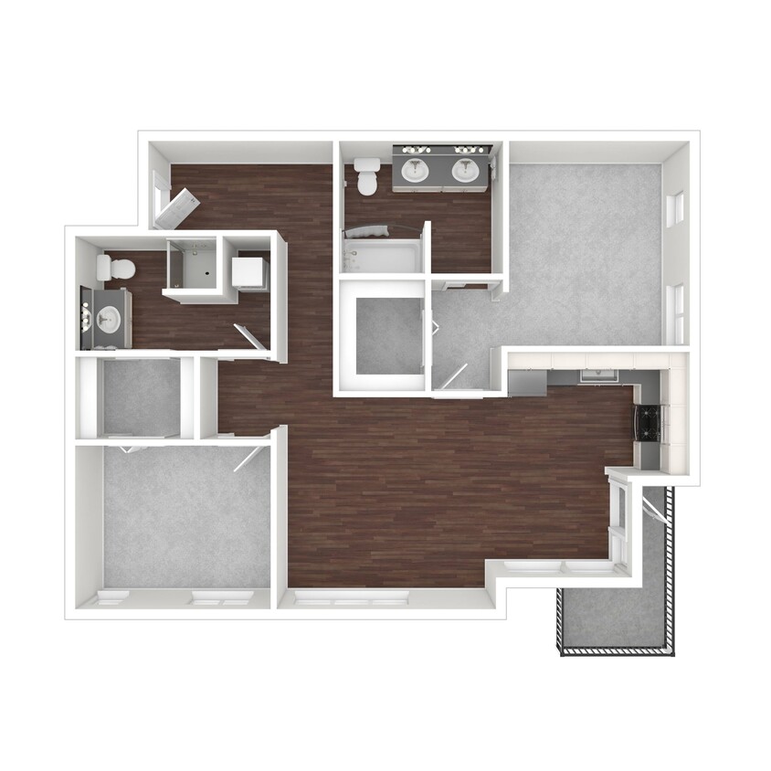 Floor Plan - 2 Bedroom 1 2